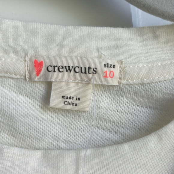 Crewcuts girls long sleeve shirt with bow - color: off white, gold bow- size :10 - Picture 3 of 5